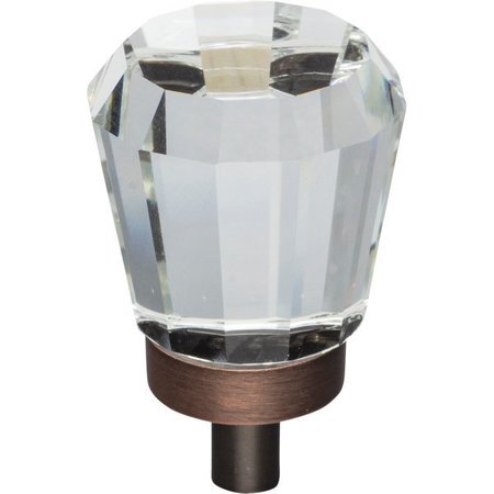 JEFFREY ALEXANDER 1" Overall Length Brushed Oil Rubbed Bronze Faceted Glass Harlow Cabinet Knob G150DBAC